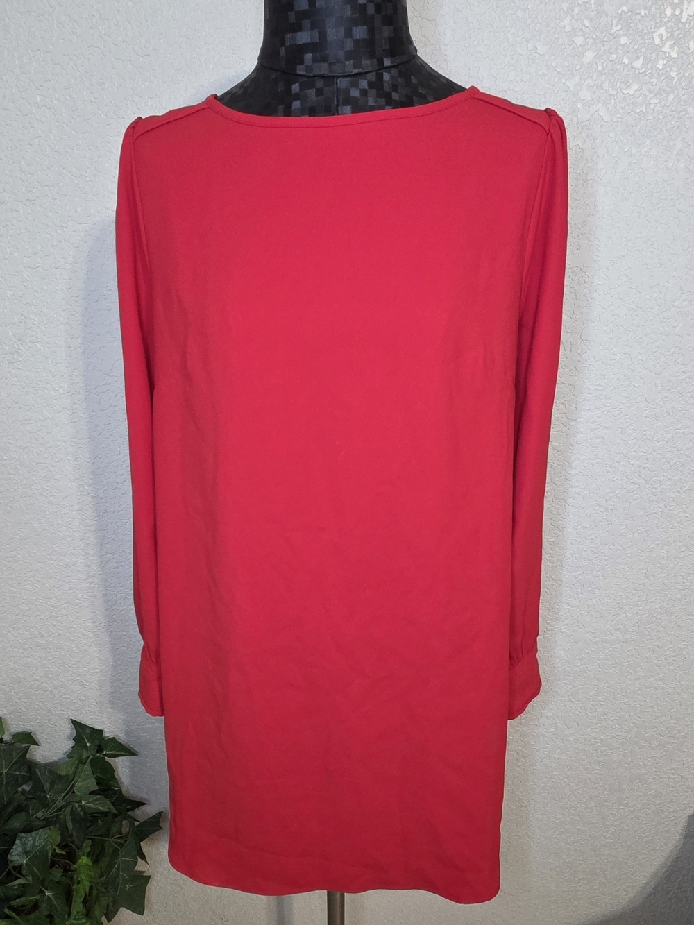 J. Crew Vibrant Red Long-Sleeve Shift Dress